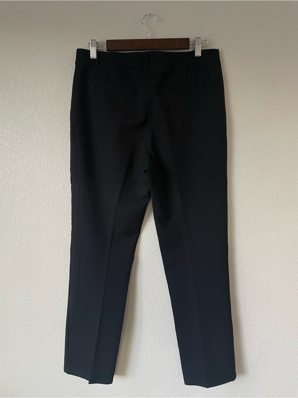 Quince Black Petite Stretch Trousers Work Pants Elastic Waist Large L - Picture 2 of 8